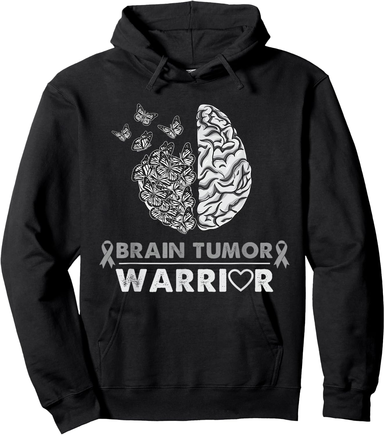 Brain Tumor Warrior Brain Tumor Awareness Hoodie - Hoodie | Black