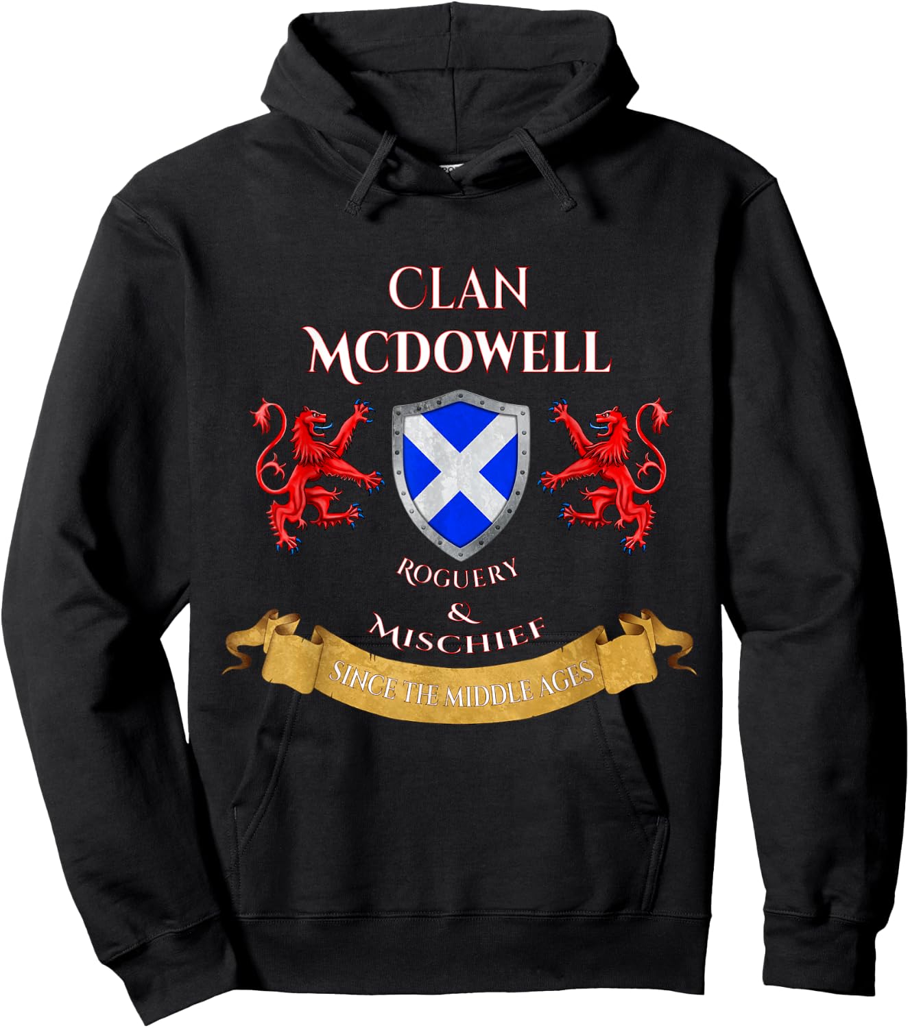 McDowell Scottish Family Clan Middle Ages Mischief Hoodie - Hoodie | Black