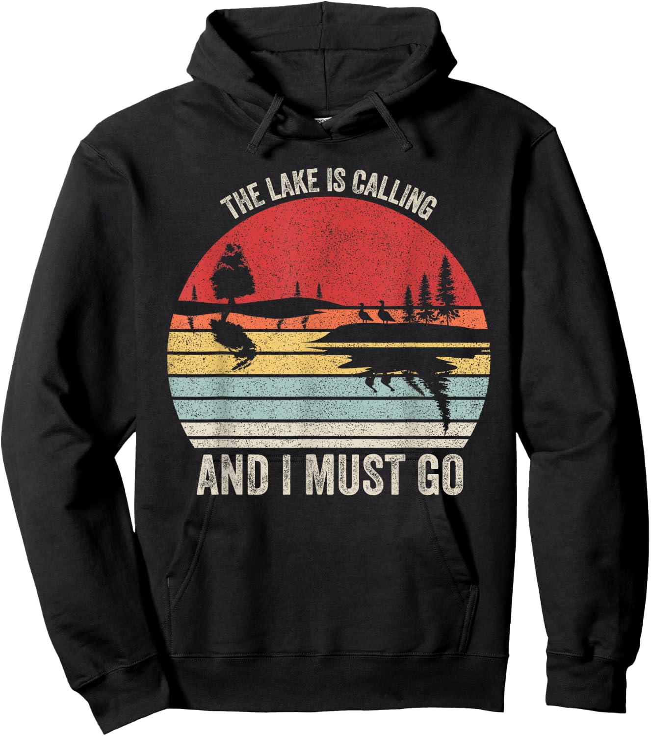 Vintage Retro The Lake Is Calling And I Must Go Hoodie - Hoodie | Black