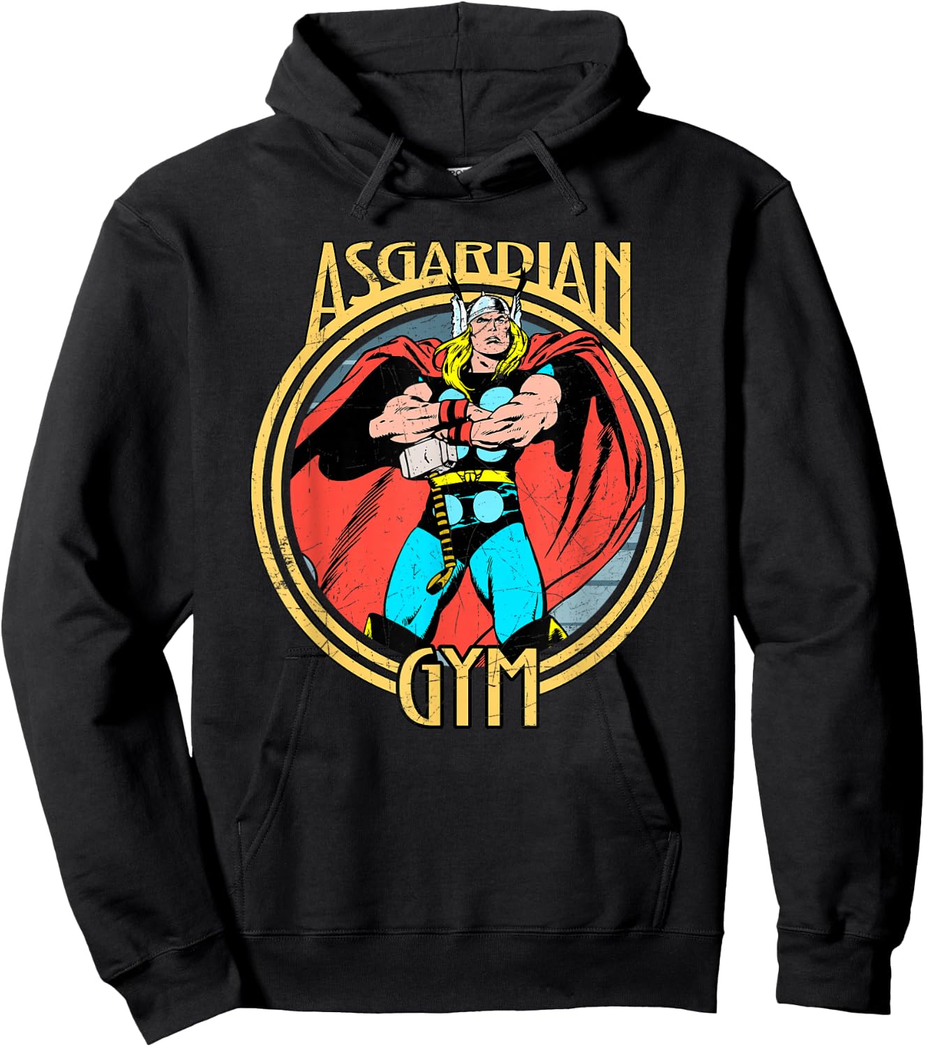 Marvel Thor Retro Comic Book Asgardian Gym Hoodie - Hoodie | Black