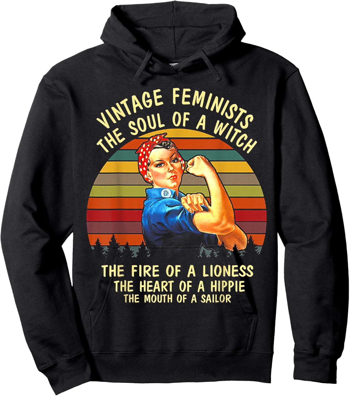 Vintage Feminists The Soul Of A Witch The Fire Of a Lioness Hoodie - Hoodie | Black