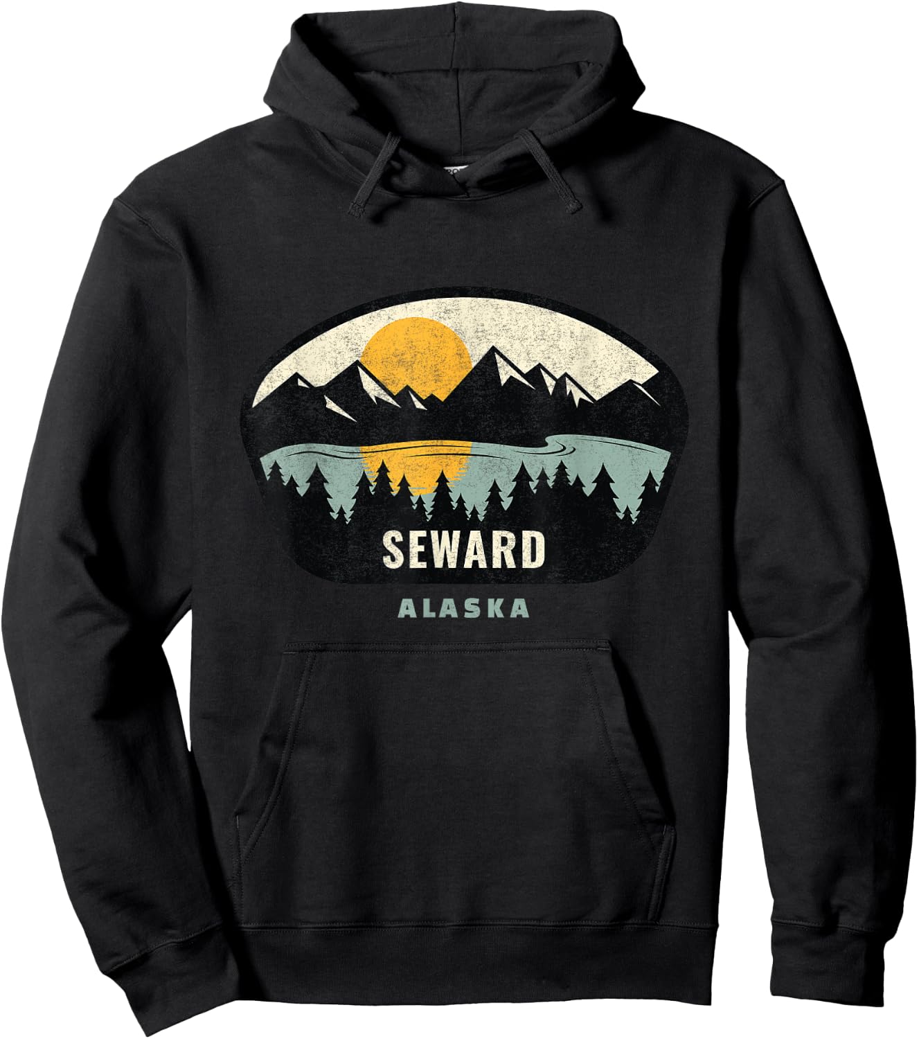 Seward Alaska Design, AK Vacation Souvenir Hoodie - Hoodie | Black