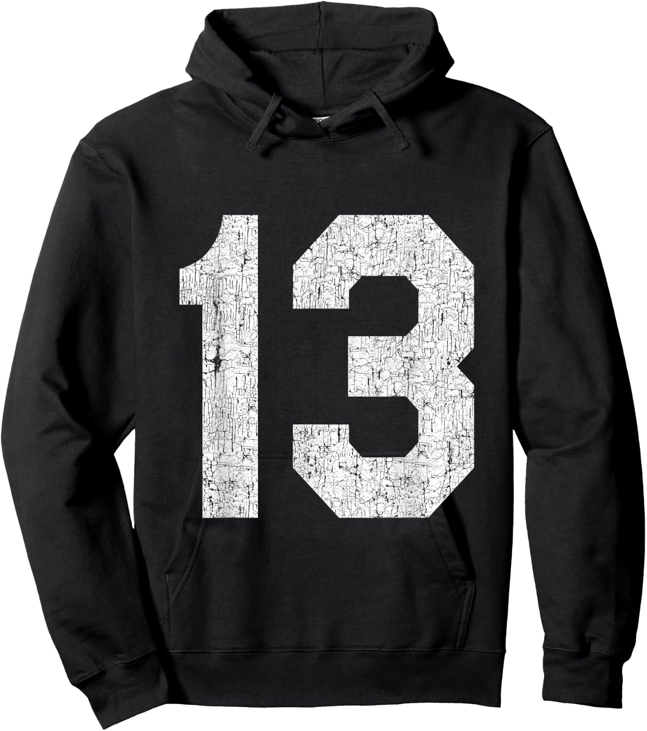#13 Jersey Uniform Varsity Sports Number, 13th Birthday Hoodie - Hoodie | Black
