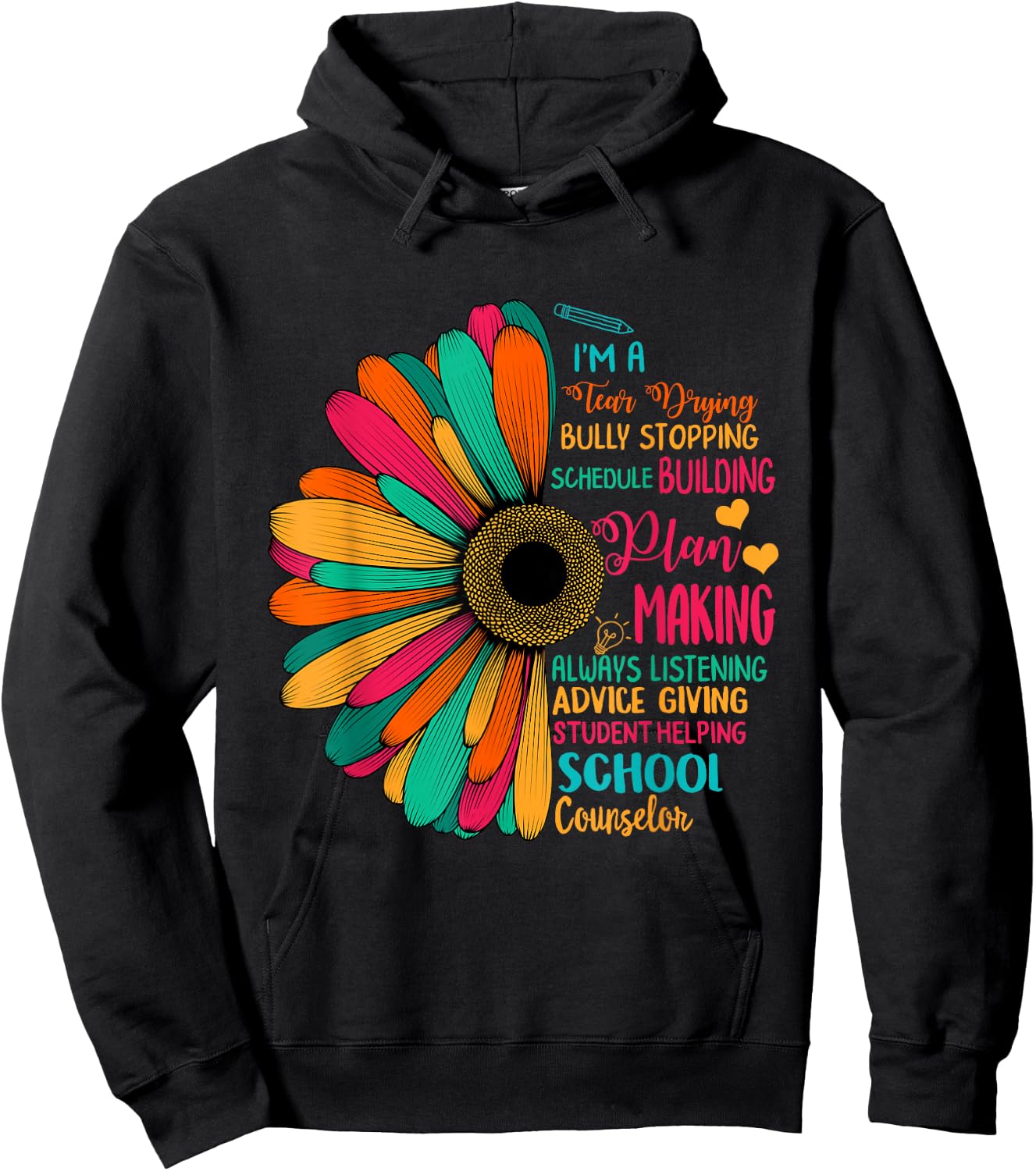 School Counselor National School Counseling Week Teacher Men Women Girls Kids Hoodie - Hoodie | Black