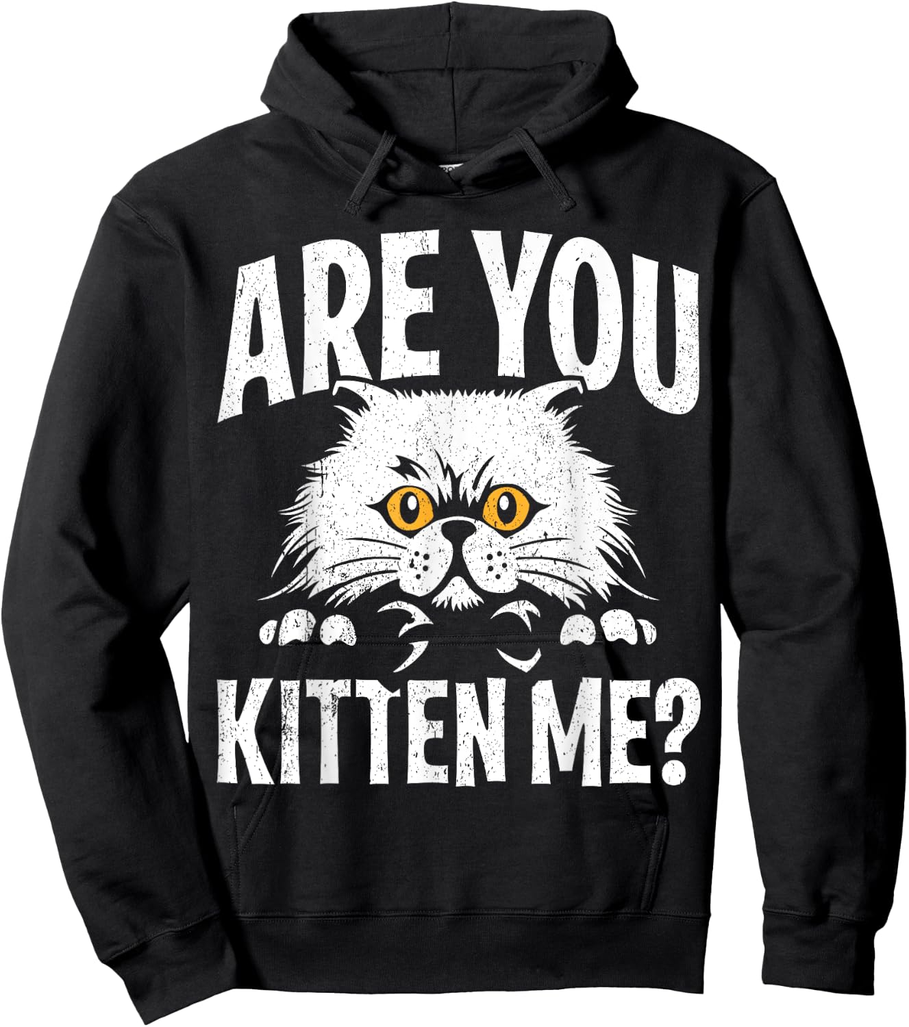 Funny Cat Design Are You Kitten Me Cats Wordplay Hoodie - Hoodie | Black