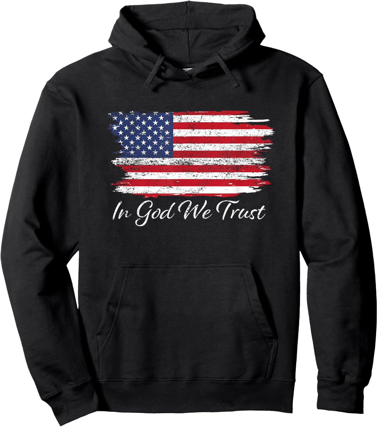 in God We Trust US Flag Patriotic Hoodie - Hoodie | Black