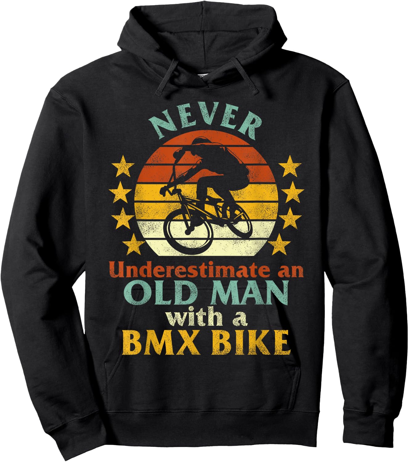 BMX Dad Old Man BMX Bike Riding Fathers Day Grandpa Daddy Hoodie - Hoodie | Black