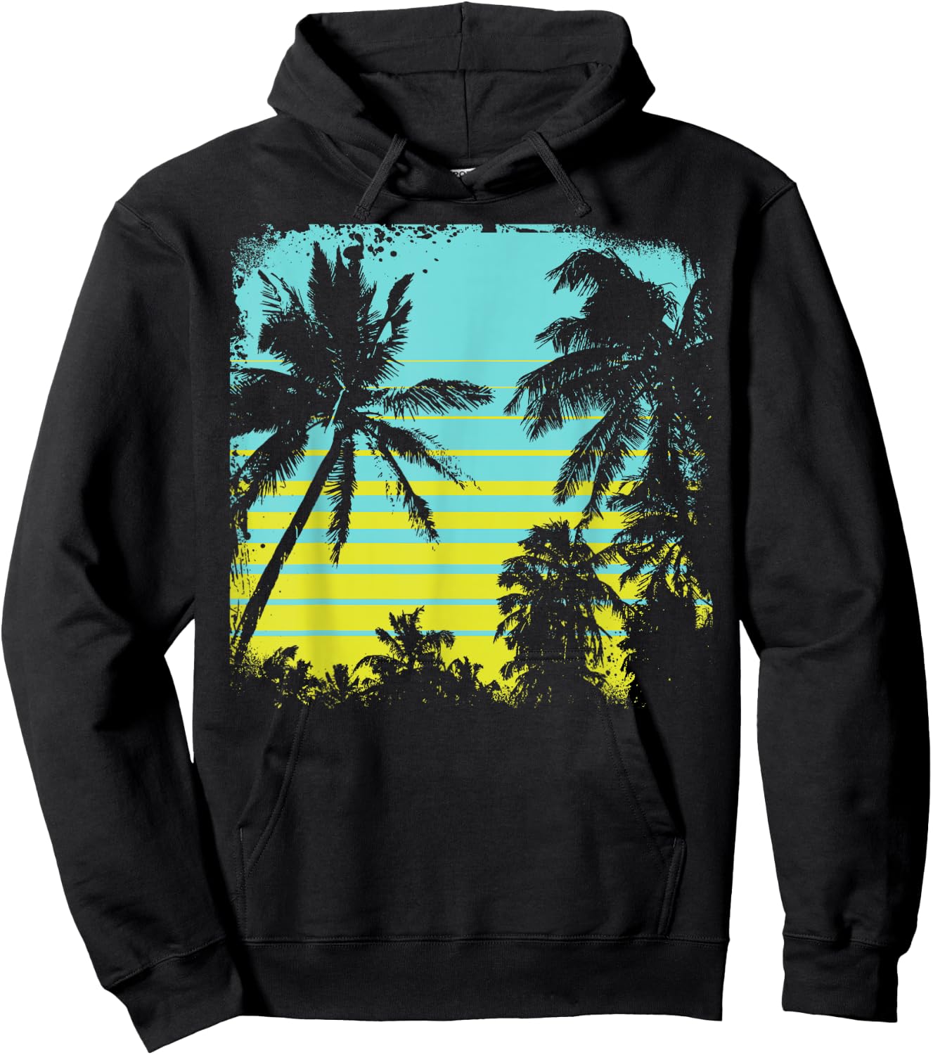 Palm Tree Silhouette Tree design, Vintage Graphic gift Hoodie - Hoodie | Black
