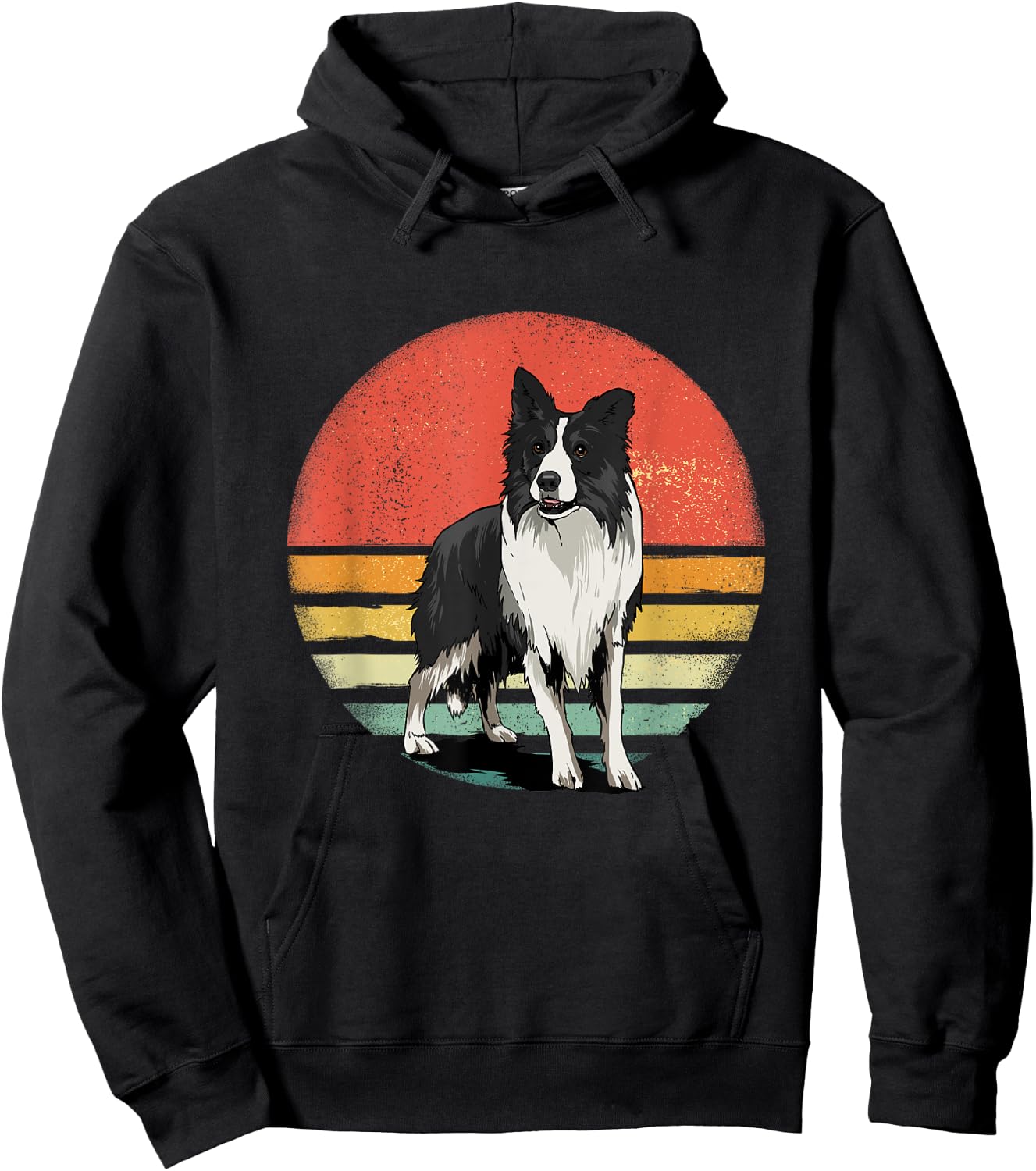 Border Collie Shirt Retro Border Collie Dog Pet Collie Lover Hoodie - Hoodie | Black