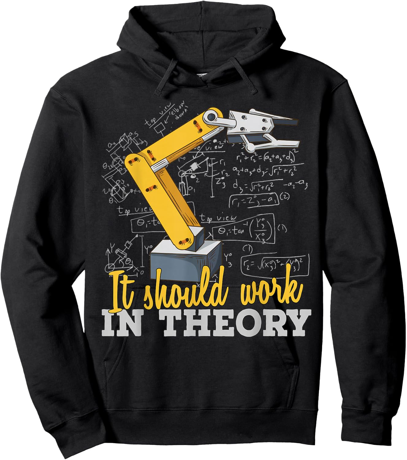 Cartoon robot arm - funny robot engineer Hoodie - Hoodie | Black
