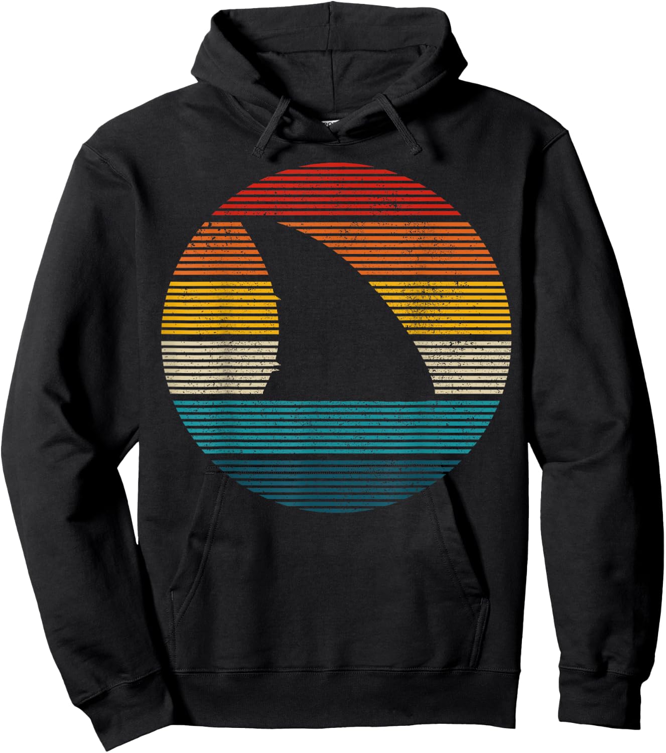 Shark Fin Vintage Scuba Diving Surf Retro Diver Gift Hoodie - Hoodie | Black
