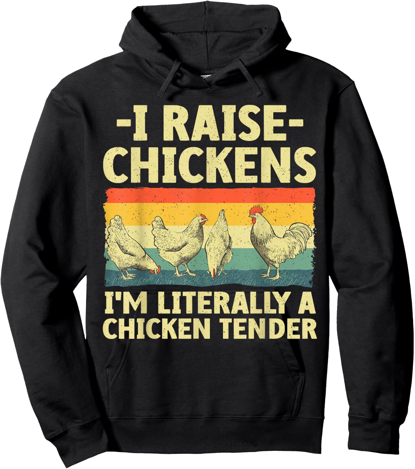 Chicken Gift Chicken Lover Accessories & Stuff -Adult Black Small Funny Chicken Tender Art Poultry Chicken Farmer Hoodie - Hoodie | Black