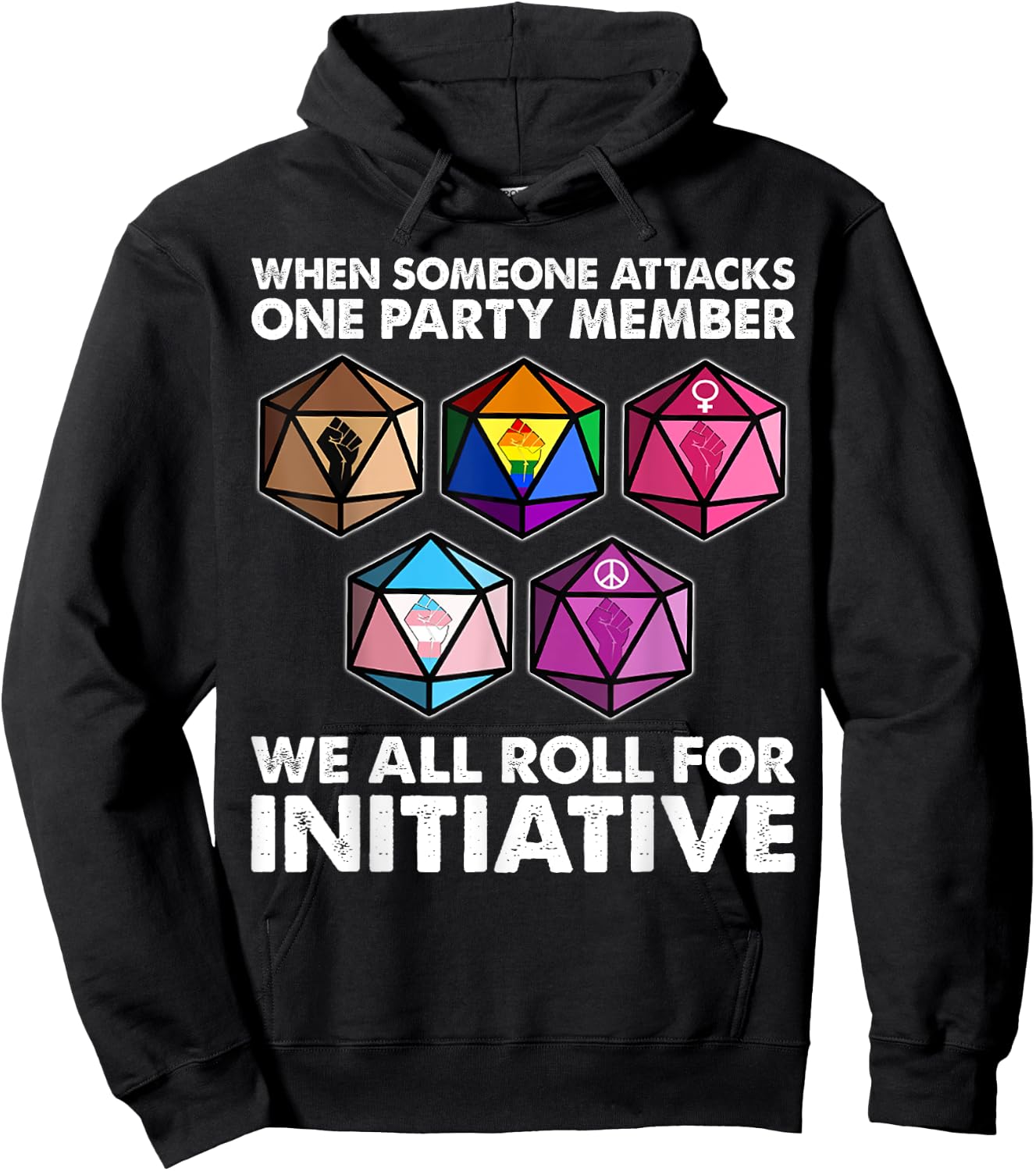 When Someone Attacks one Party Member we roll for Initiative Hoodie - Hoodie | Black