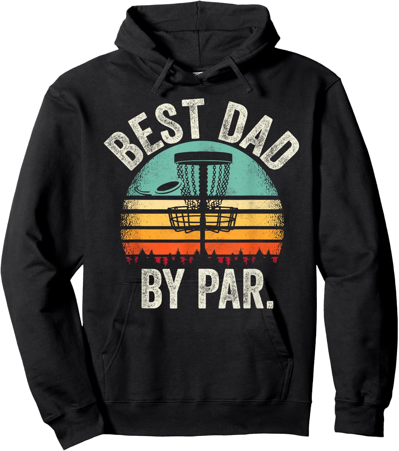 Vintage Disc Golf Dad - Best Dad By Par Disk Golf Hoodie - Hoodie | Black