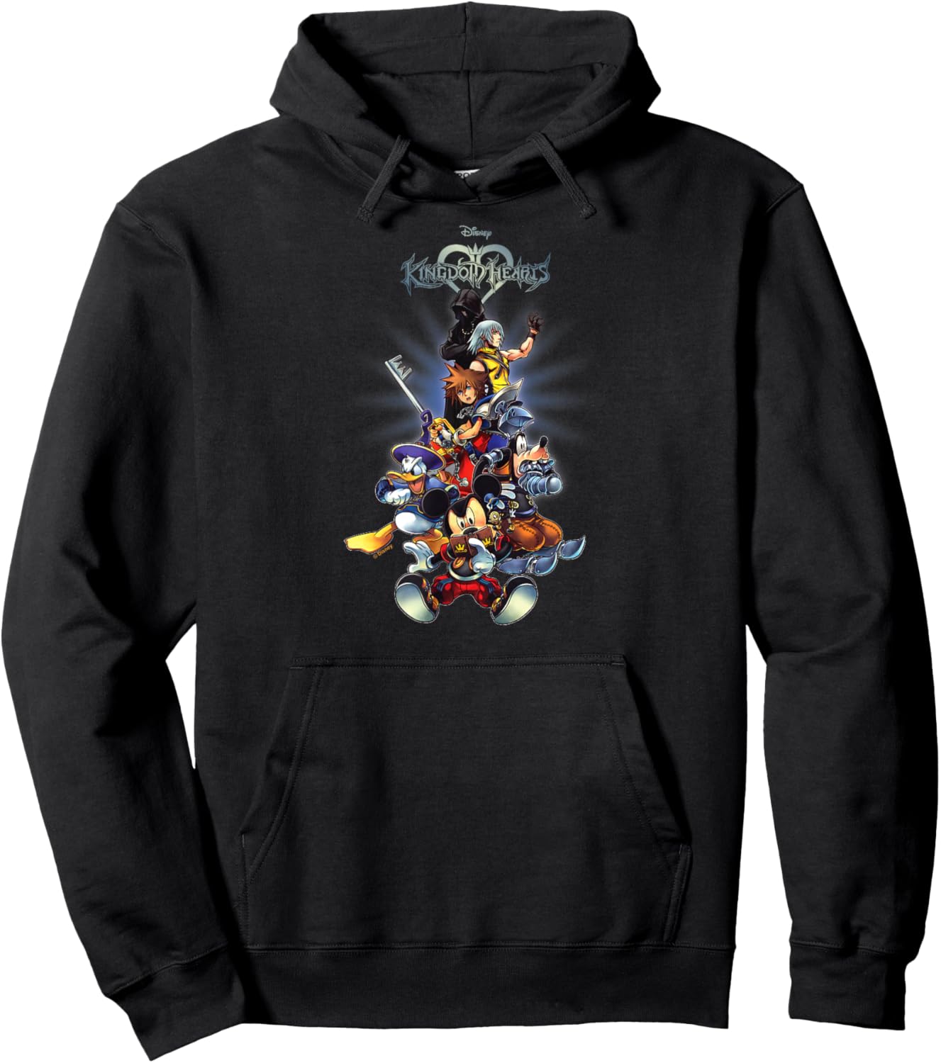 Kingdom Hearts - Sora Mickey Goofy Donald Riku Xion Group Hoodie - Hoodie | Black