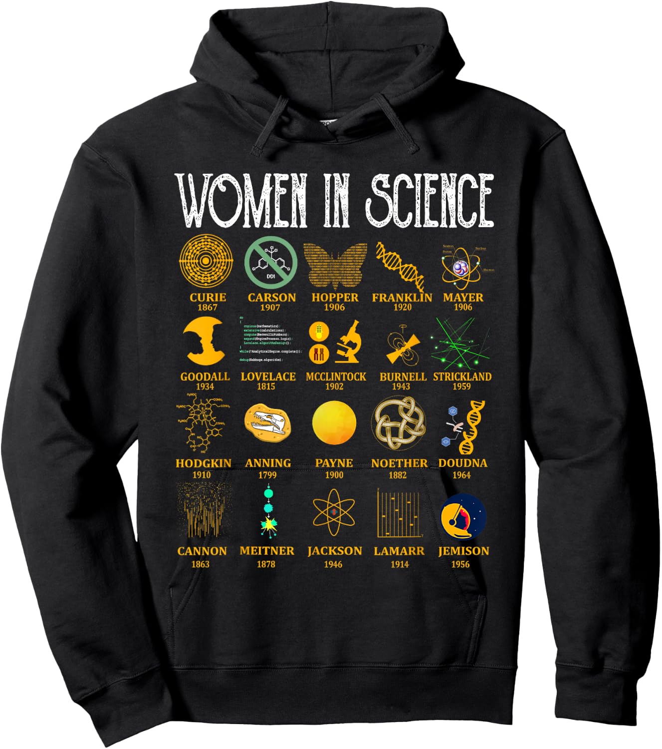 Science Lover Gifts Adult Women In Science Scientist Idea Hoodie - Hoodie | Black