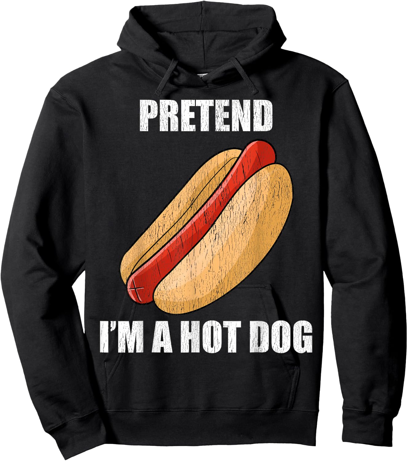 Pretend I'm A Hot Dog Lazy Costume Party Funny Halloween Fun Men Women Kids Hoodie - Hoodie | Black