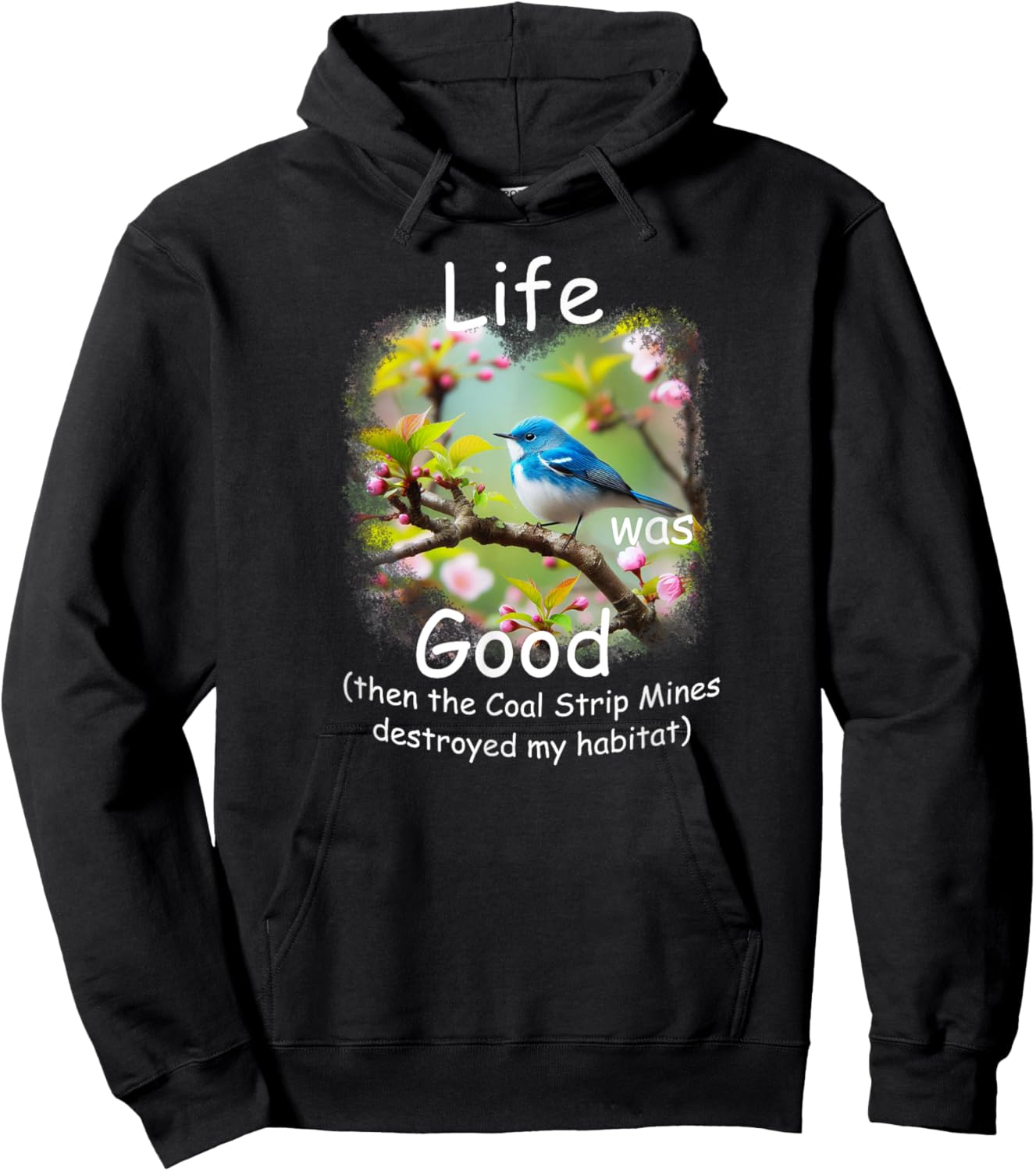 Life Was Good (LWG) Cerulean Warbler, loss of habitat. Hoodie - Hoodie | Black