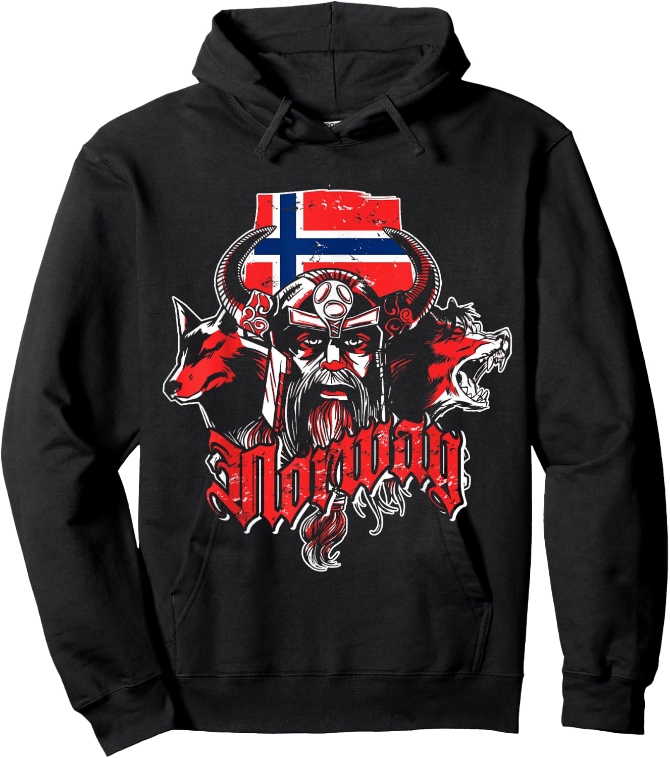 Viking Wolf Gift Oslo Norway Hoodie - Hoodie | Black
