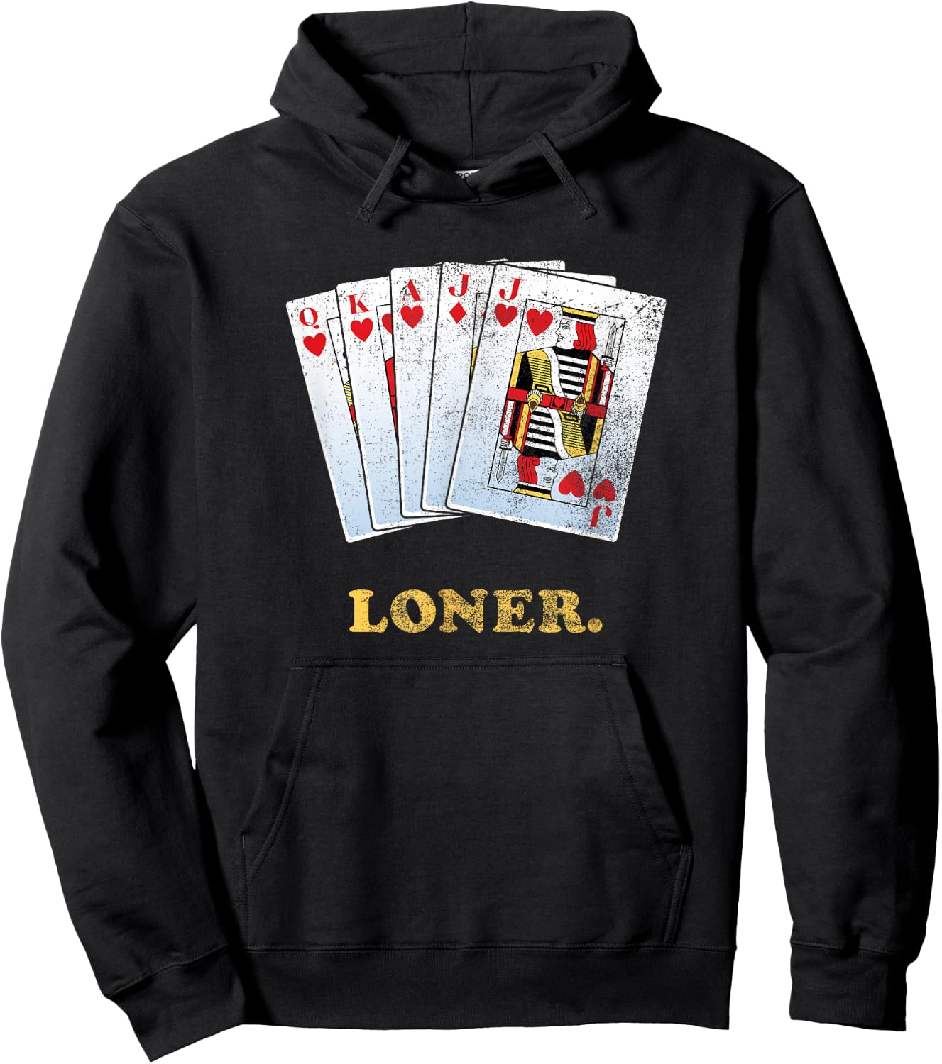 Loner Design for Euchre Players Hoodie - Hoodie | Black