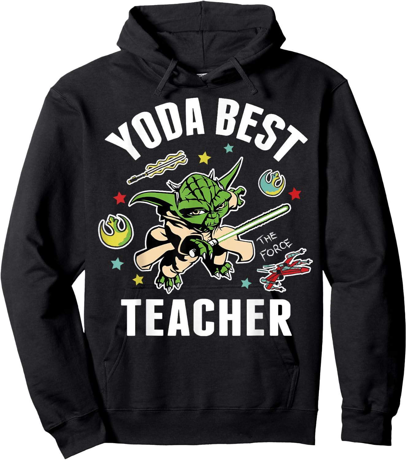 Star Wars Yoda Best Teacher Icons Hoodie - Hoodie | Black