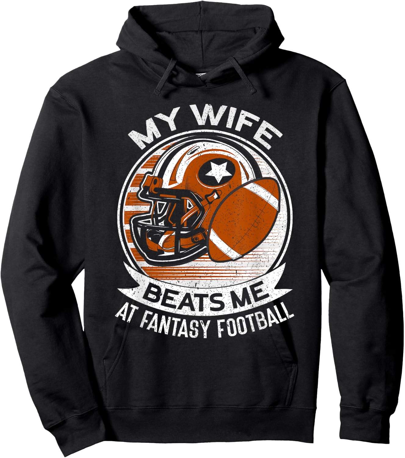 My Wife Beats Me | Draft Day Husband Dad Fantasy Football Hoodie - Hoodie | Black