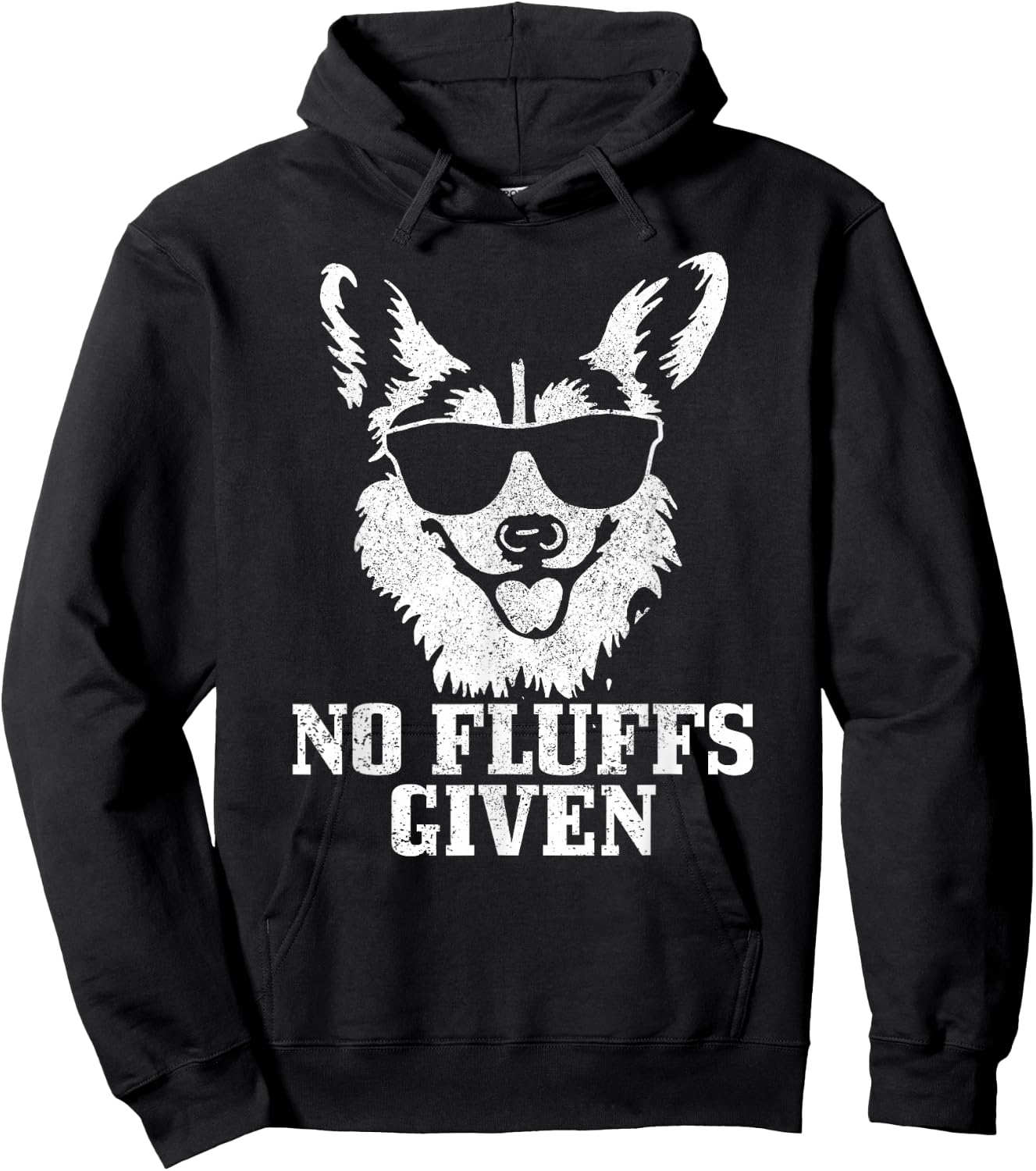 Corgi No Fluffs Given Funny Dog Corgi Hoodie - Hoodie | Black