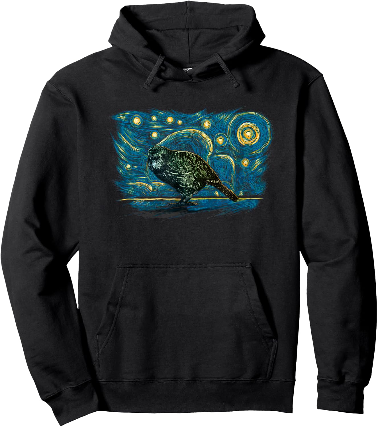 Retro Vintage Style Kakapo Hoodie - Hoodie | Black