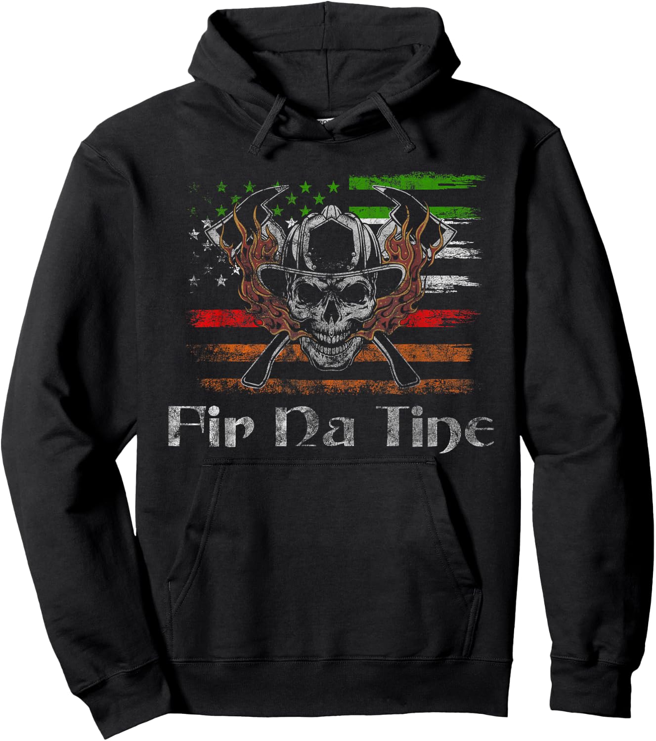 Irish Firefighter Thin Red Line Fir Na Tine Hoodie - Hoodie | Black