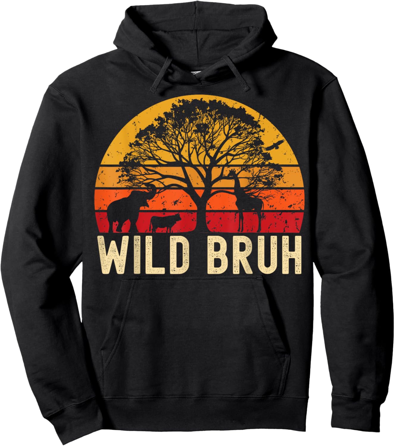 Wild Bruh Zoo Born Wild Birthday Safari Jungle Wild Family Hoodie - Hoodie | Black
