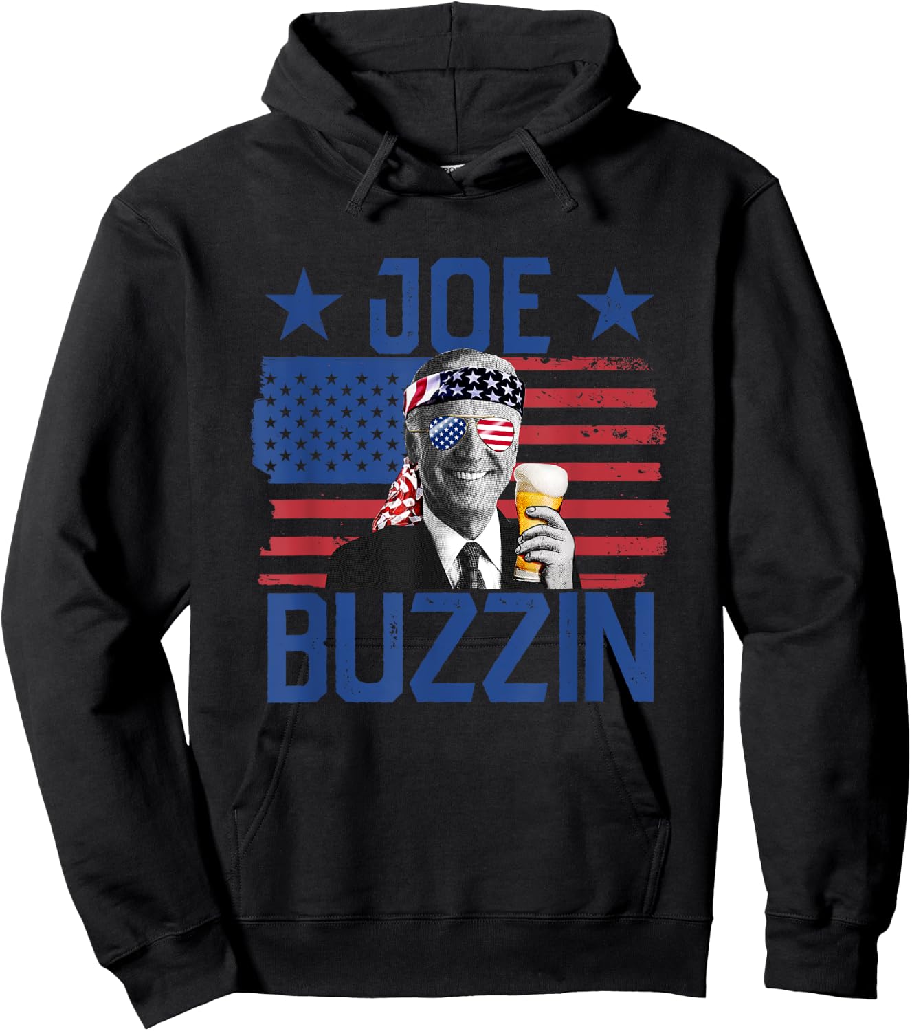 Joe Buzzin' 4th Of July Funny Drinking President Joe Biden Women Men Hoodie - Hoodie | Black