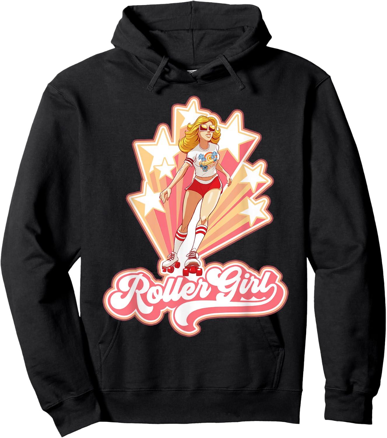 Roller Girl - Retro Roller Skate 70s 80s Hoodie - Hoodie | Black