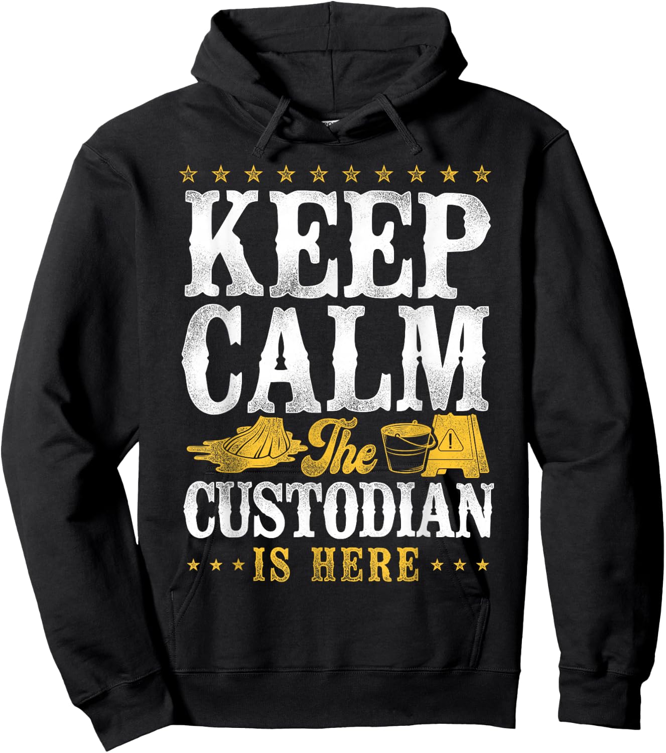 School Custodian Janitor Keep Calm The Custodian Is Here Hoodie - Hoodie | Black