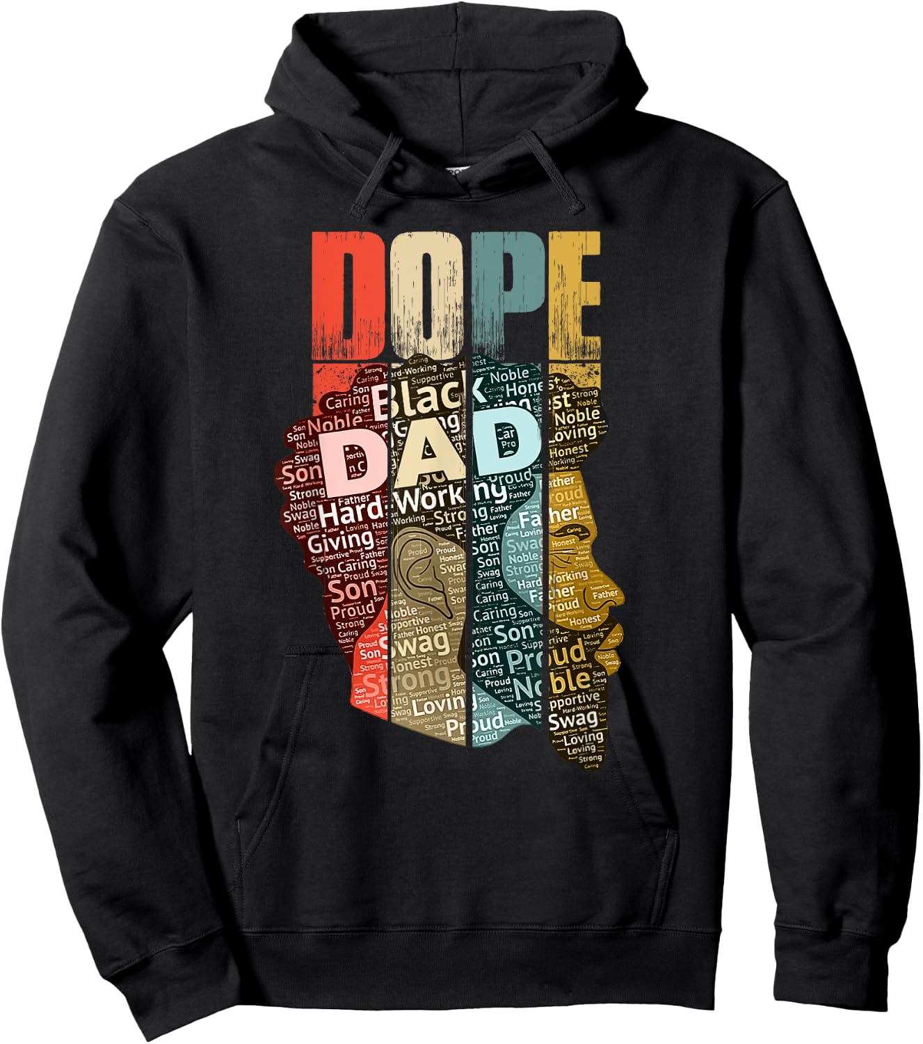 Dope Black Dad Dad History Month Hoodie - Hoodie | Black