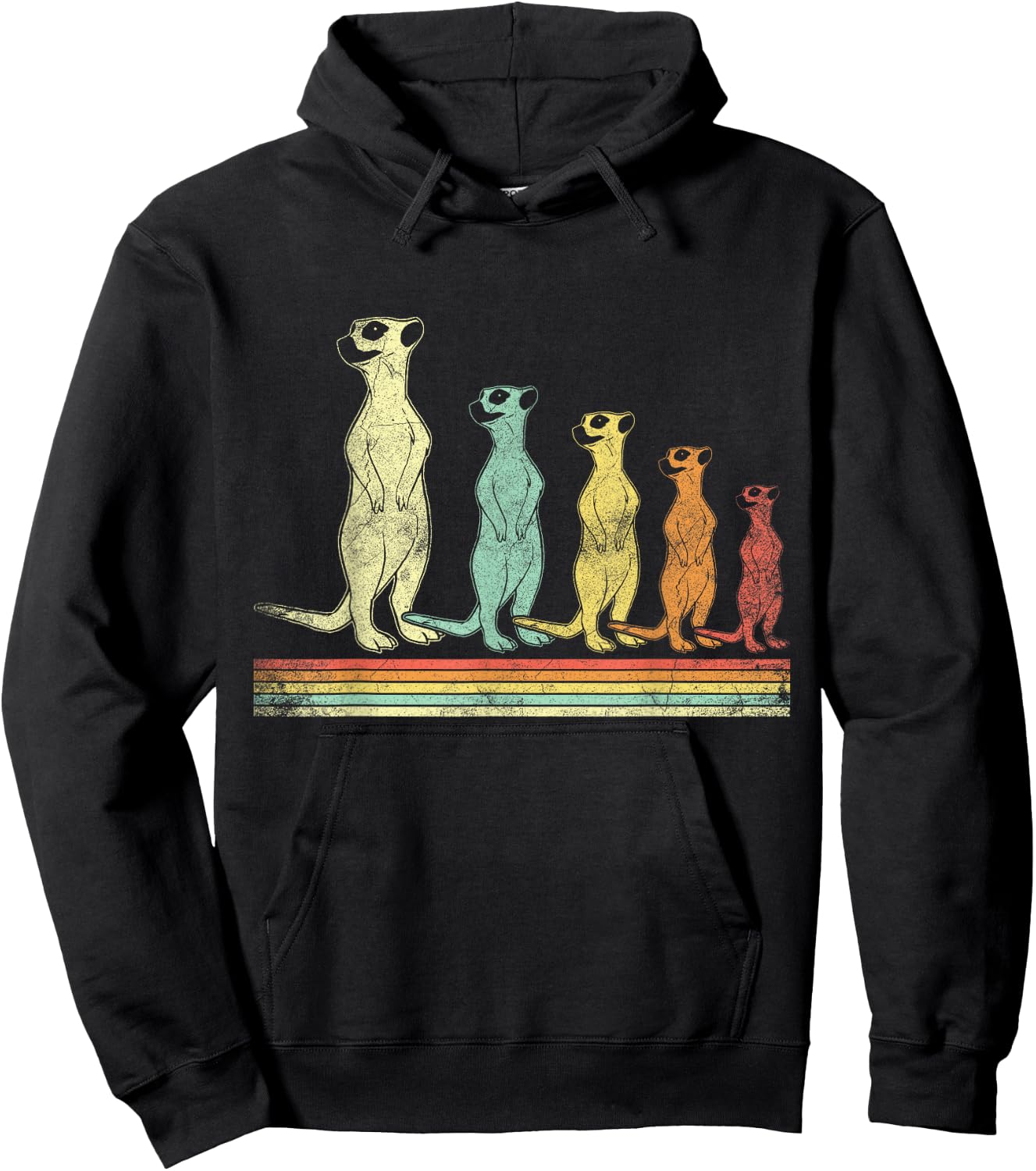 Retro Meerkat Hoodie - Hoodie | Black