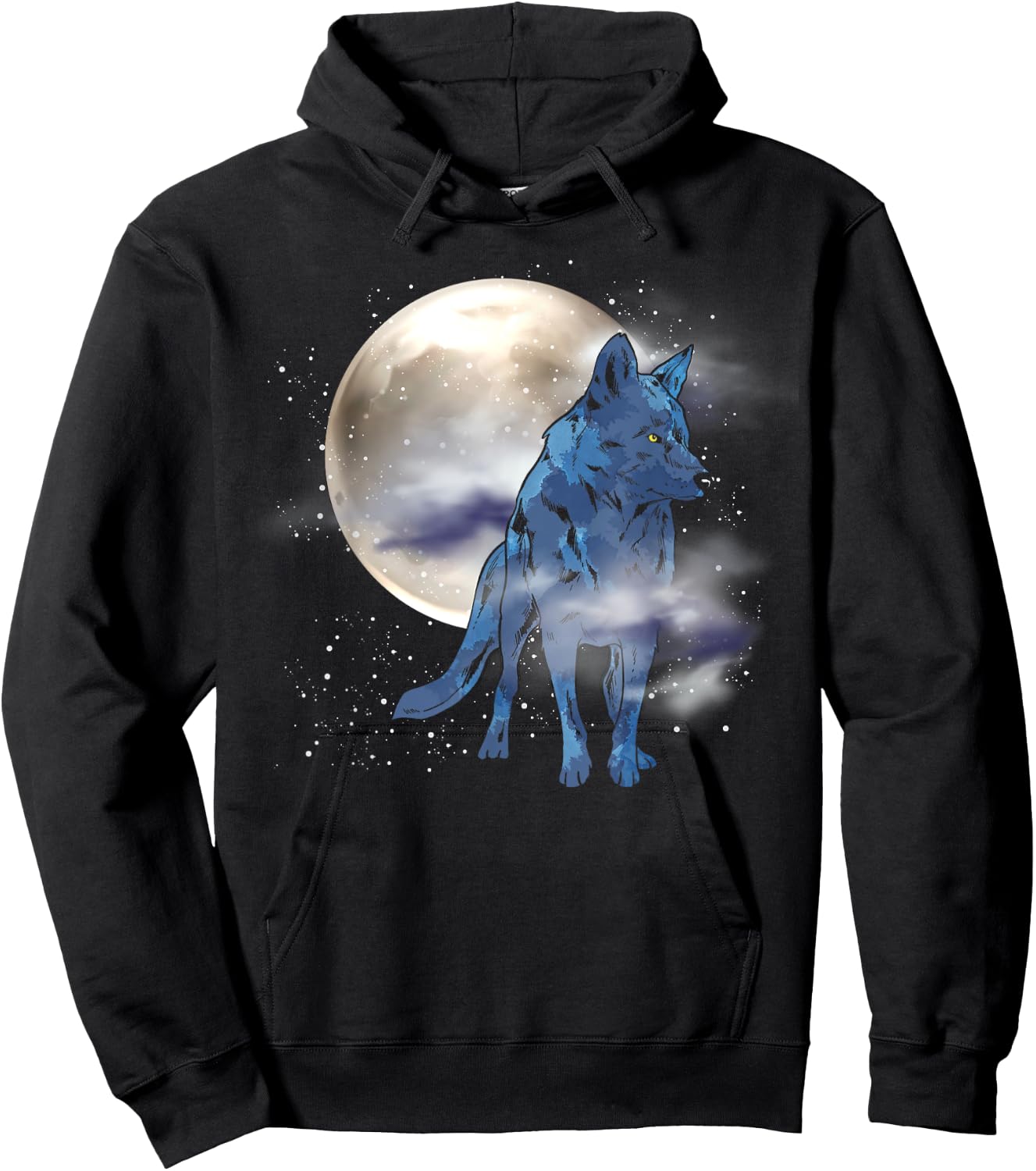 Howling Predator Animal Lover Forest Full Moon Wolf Hoodie - Hoodie | Black