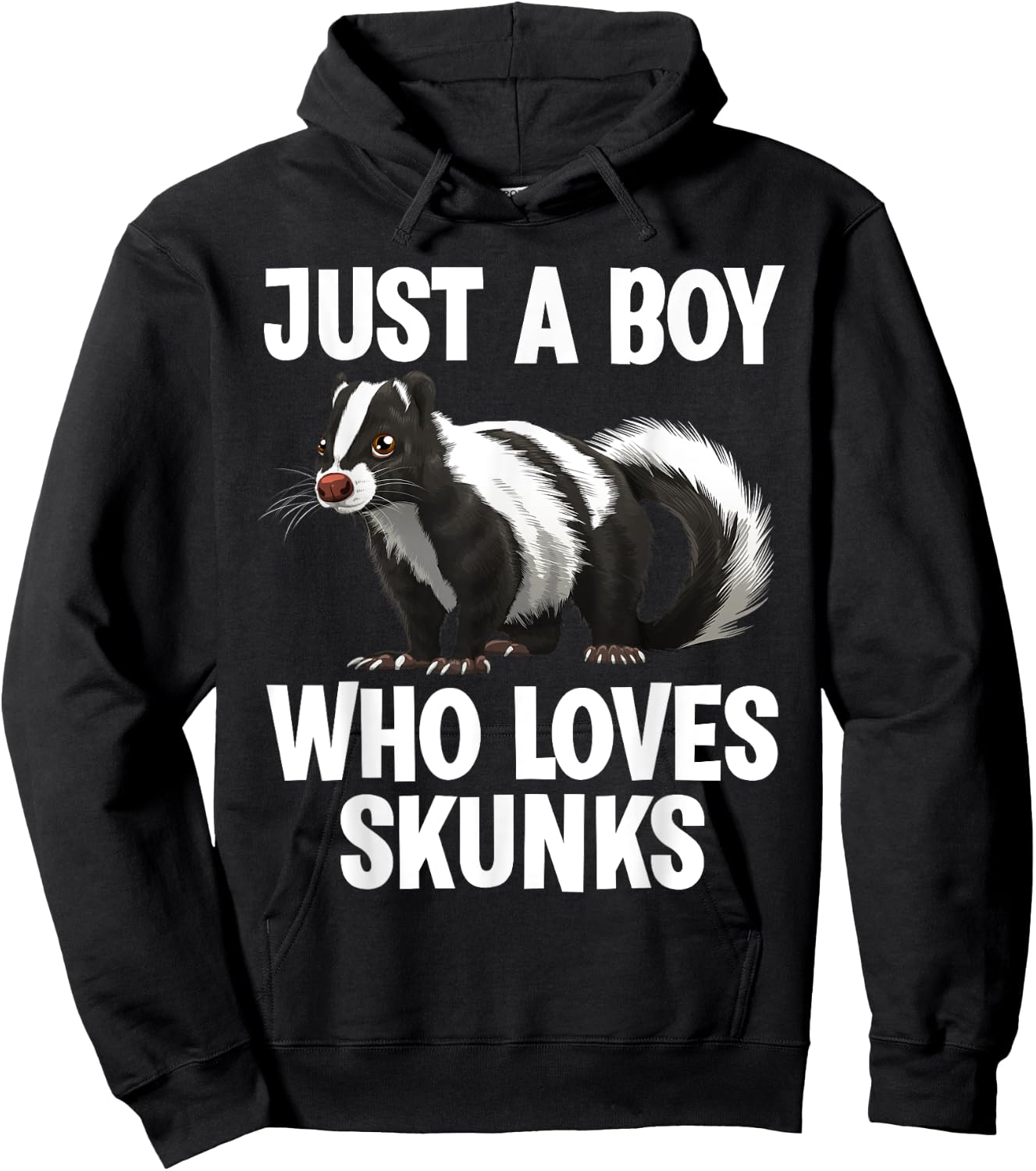 Cute Skunk Design Boys Zoo Wild Animal Skunk Lovers Hoodie - Hoodie | Black