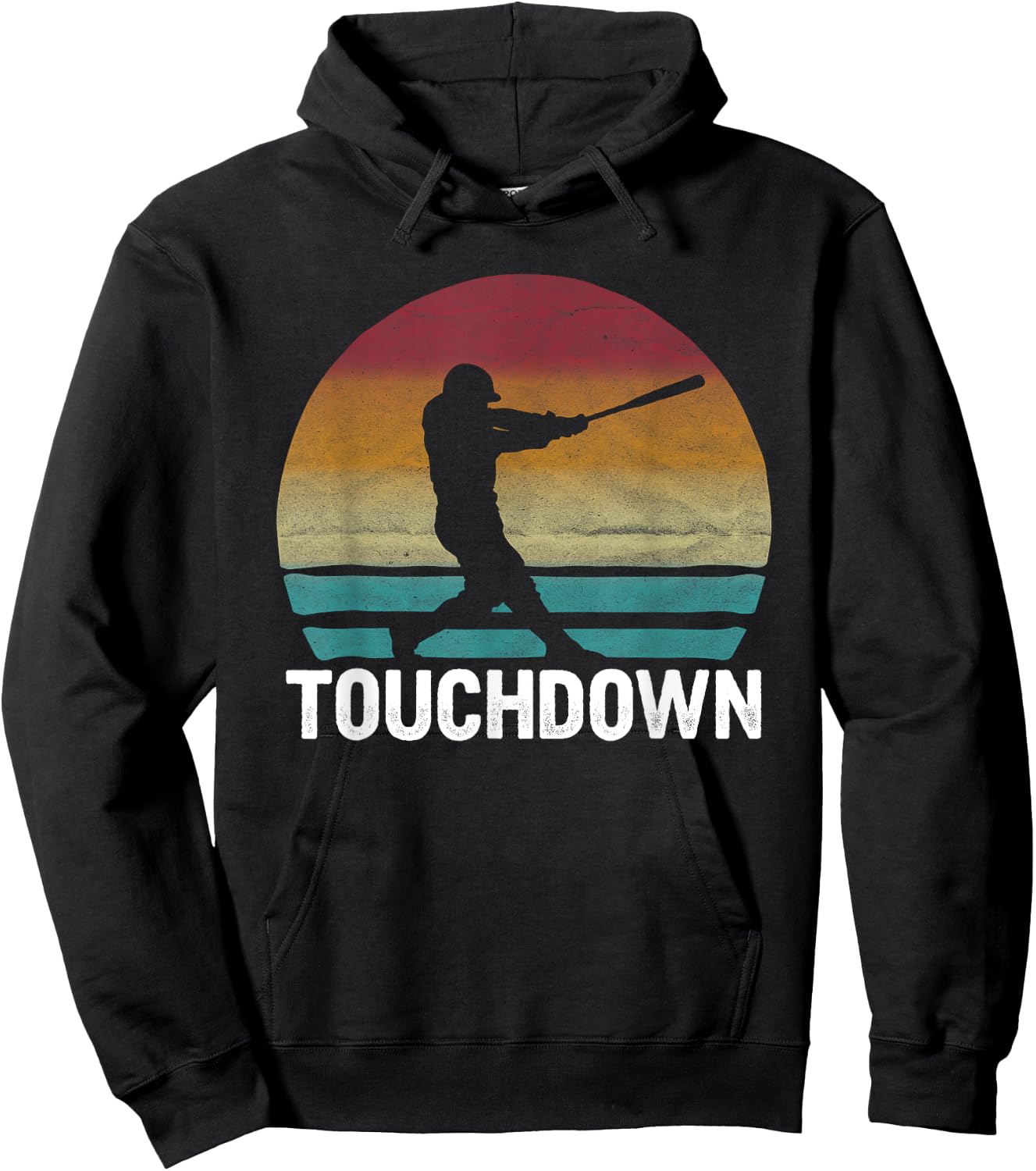Funny Sports Touchdown Baseball Player retro vintage Hoodie - Hoodie | Black