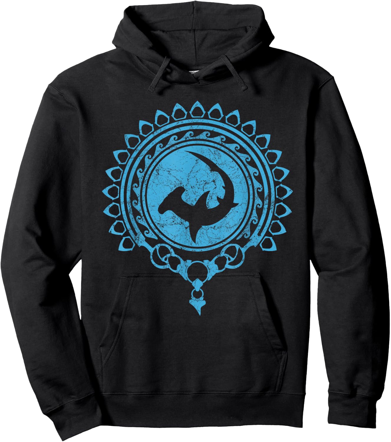 Hammerhead Shark Tribal Hoodie - Hoodie | Black