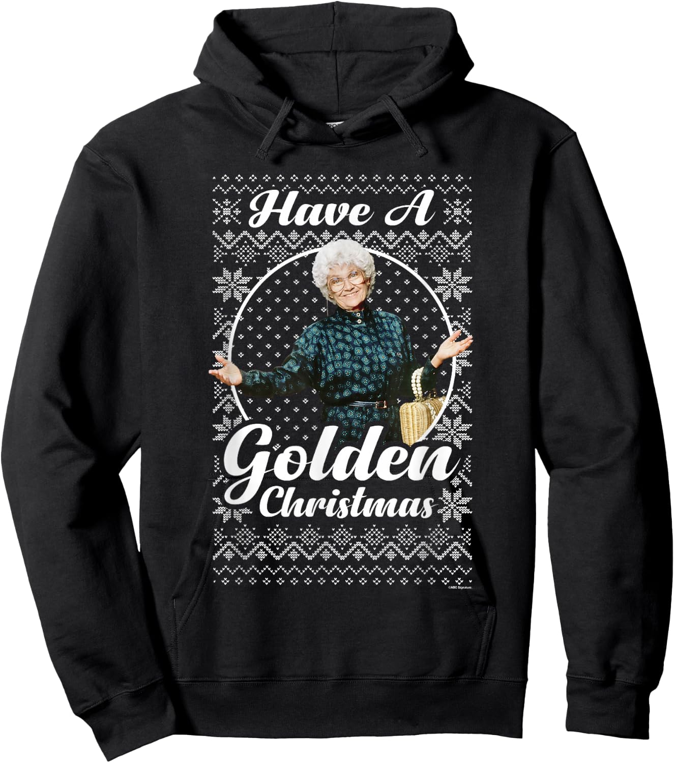 The Golden Girls Iconic Sophia Have A Golden Christmas Logo Hoodie - Hoodie | Black