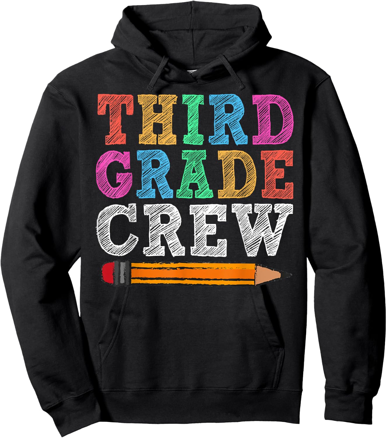 Third Grade Crew 3rd Grade Gift Back To School Hoodie - Hoodie | Black
