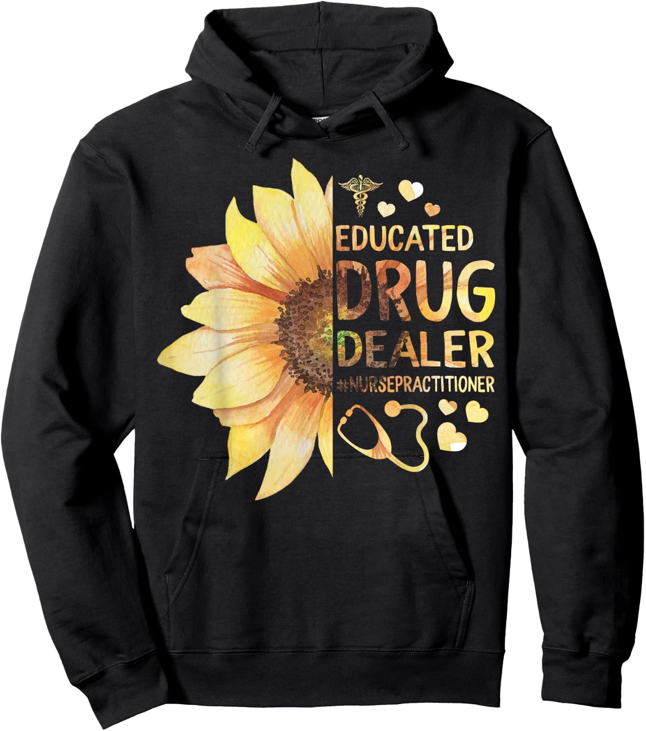 Nurse Practitioner Educated Drug Dealer NP Nursing School Hoodie - Hoodie | Black