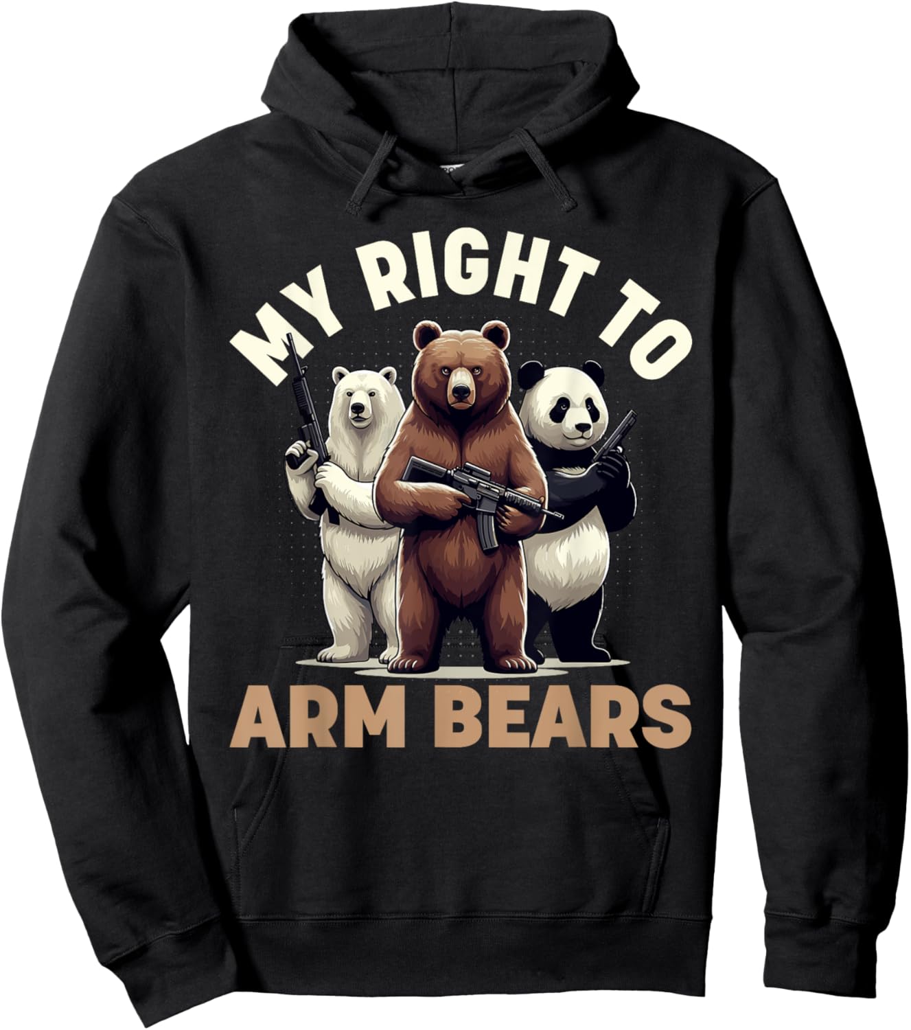 My Right to Arm Bears Funny Graphic Meme Polar Grizzly Panda Hoodie - Hoodie | Black