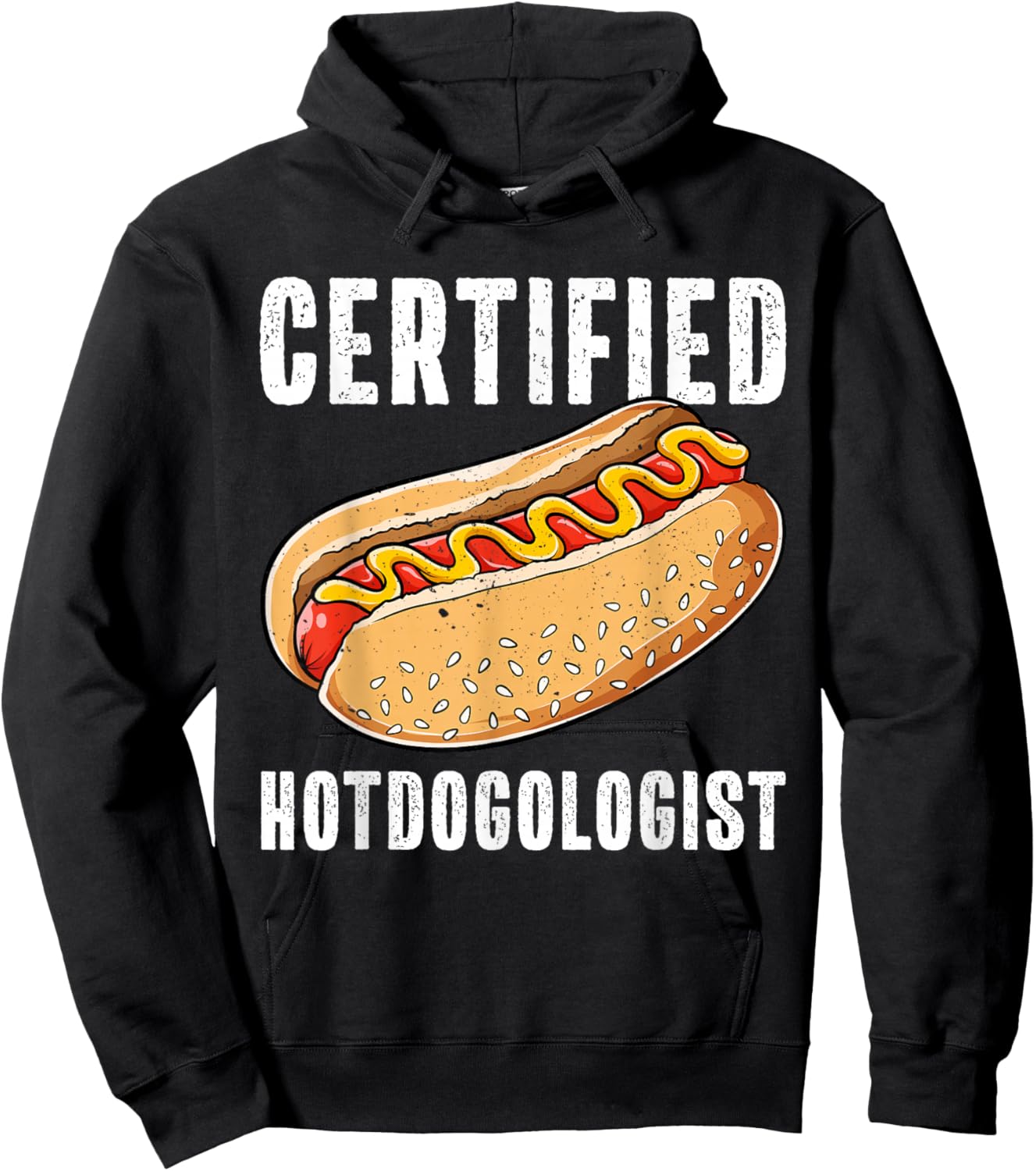 Certified Hotdogologist Funny Sausage Hotdog Lover Hoodie - Hoodie | Black