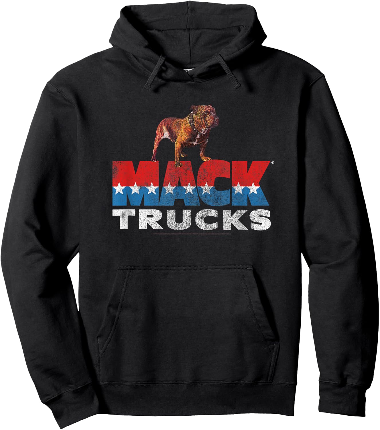 Mack Trucks Retro Mack Logo Distressed Hoodie - Hoodie | Black