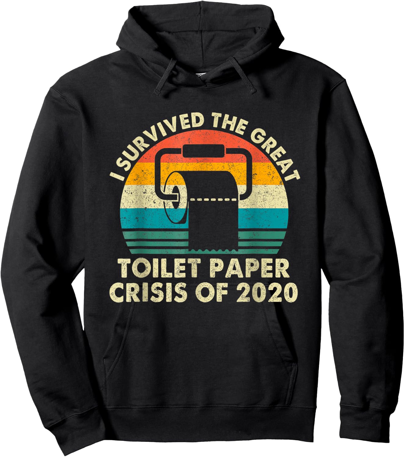 Vintage I Survived The Great Toilet Paper Crisis Of 2020 Hoodie - Hoodie | Black