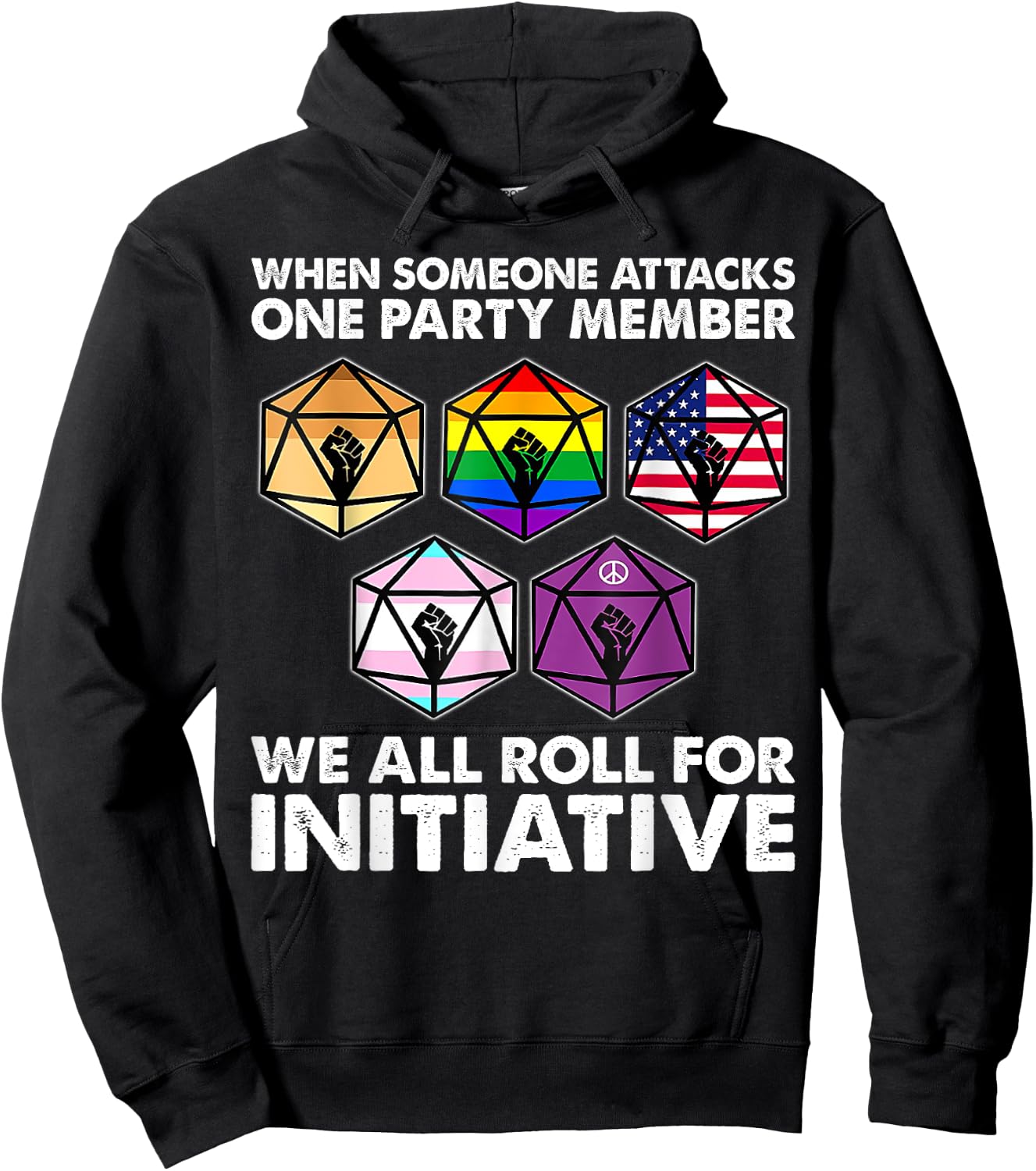 When someone attacks one party member we all roll initiative Hoodie - Hoodie | Black