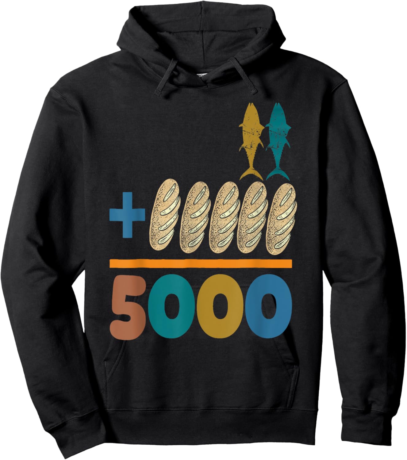 Jesus 2 Fishes 5 Breads 5000 Chosen Against The Current Hoodie - Hoodie | Black