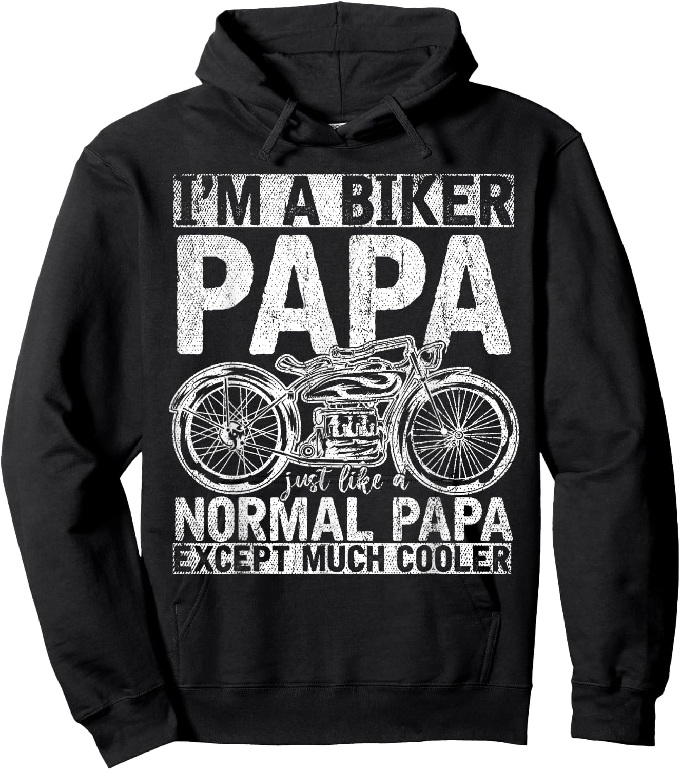 Motorcycle Biking Grandpa Retirement Bike Papa Biker Hoodie - Hoodie | Black