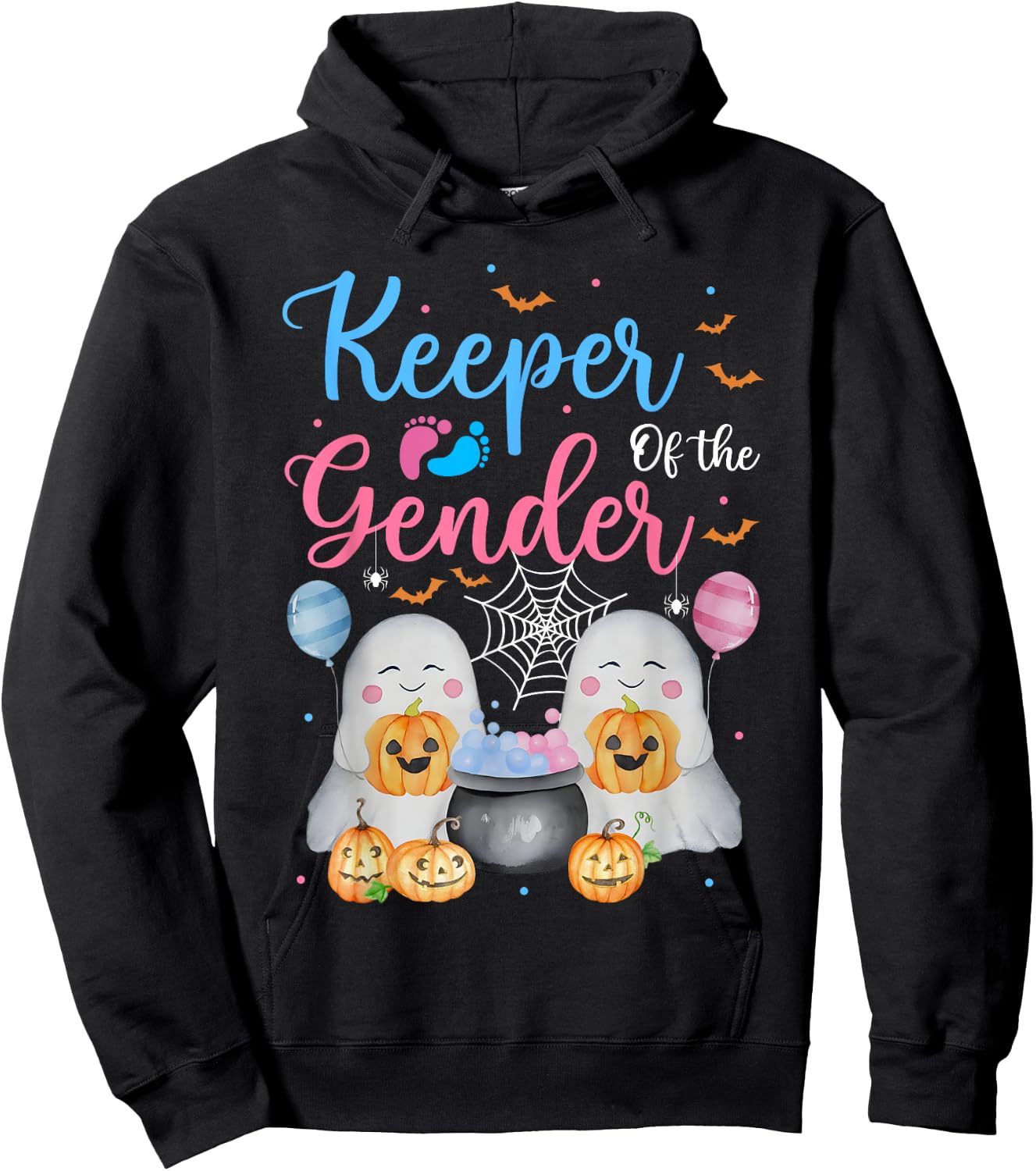 Keeper of the Gender Halloween Shirt Ghost Baby Shower Hoodie - Hoodie | Black